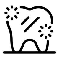 Sensitive tooth showing signs of enamel erosion and dentin exposure vector