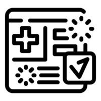 Online medical record being updated and validated successfully vector