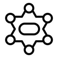 Sheriff star badge shape connecting lines and circles icon vector