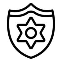 Police badge showing a star and circle symbol on shield background vector