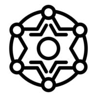 Sheriff star badge connecting global networks symbolizing international collaboration vector