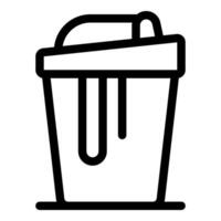 Coffee spilling from a takeaway cup with lid and straw vector