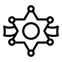 Sheriff star badge with ribbons and circles representing connection and authority vector