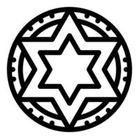 Hexagram star of david inside a circle with geometric decoration vector