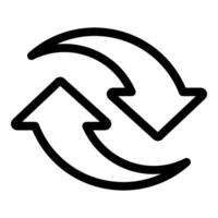 Two curved arrows rotating and exchanging positions vector