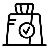Approved parcel with check mark icon representing successful delivery vector