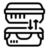 Lunchbox stacking system keeping food fresh and organized vector