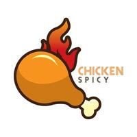a drawing of chicken dish with the word chicken on it vector