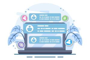 New Email Concept displayed on computer screen, email marketing, online business strategy, advertising, email newsletter, sending messages, marketing materials. Flat illustration. vector