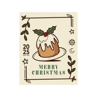 Christmas Card Design Template with Decorative. Elegant Christmas Greeting Card Concept with Ornate Frame. vector