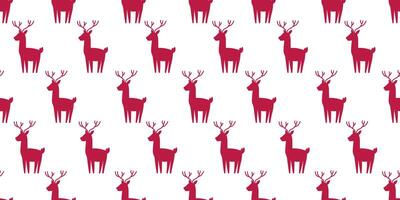Cute Seamless Pattern of Flat Hand Drawn Reindeer Silhouette vector