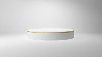 White circular platform on white background photo