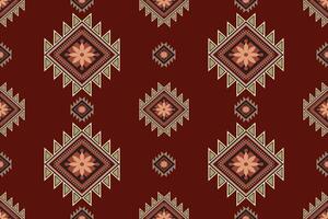 Navajo tribal seamless pattern. Native American ornament. Ethnic South Western decor style. Boho geometric ornament. seamless pattern. motifs on red background. vector