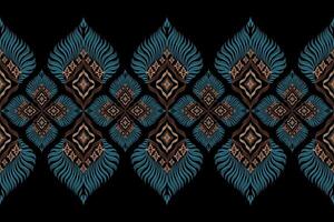 Ethnic ikat peacock feathers Pattern Ikat pattern Ethnic Pattern.Damask indian floral Aztec embroidery border seamless patterns. border style. vector