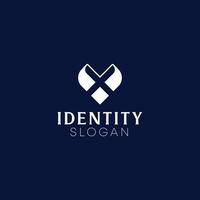 Letter MX or XM heart logo design. vector