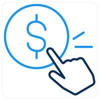 Pay Per Click and finance icon concept vector