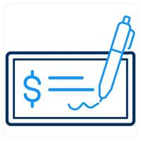 Signed Cheque and cheque icon concept vector