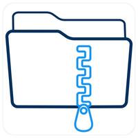 Zip Folder and Folder icon concept vector
