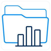 Statistic Folder and Folder icon concept vector