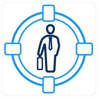 Target employee and man icon concept vector