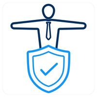 Insured Person and shield icon concept vector