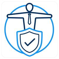 Insured Person and shield icon concept vector