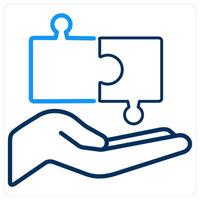 Management and puzzle icon concept vector