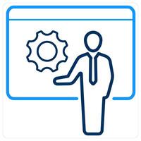 Mentor and presentation icon concept vector