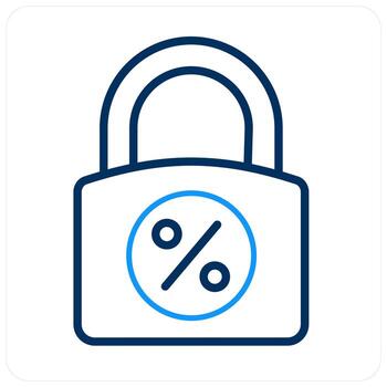 Fixed Interest Rate and rate icon concept vector