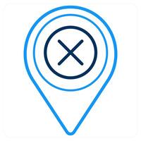 Delete and location icon concept vector