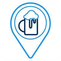 bar and location icon concept vector