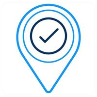 Checkmark and location icon concept vector