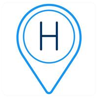 Hospital and location icon concept vector