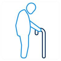 Geriatrics and walking frame icon concept vector