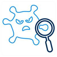 Virus Scan and search icon concept vector