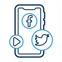 Social Media Mobile and apps icon concept vector
