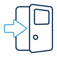 Door Enter and enter icon concept vector