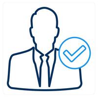 Verified User and check icon concept vector