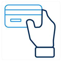 Card In Hand and credit card icon concept vector