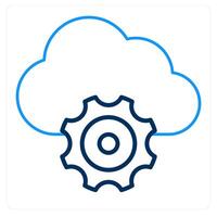Cloud Settings and setup icon concept vector