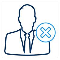 Wrong Account and delete icon concept vector