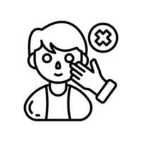 A man with a hand on his face and a cross vector