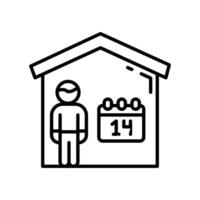 A man is standing in front of a house with a calendar on the wall vector