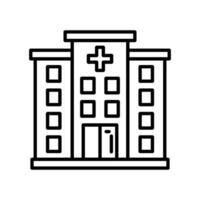 A hospital building with a cross on it vector