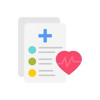 A medical document with a heart and a medical cross vector