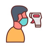Man with mask and thermometer illustration vector