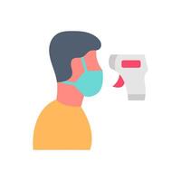 Man with face mask and thermometer, illustration vector