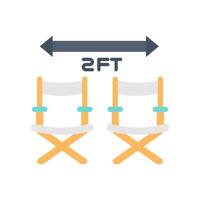 Two chairs with the word tfs on them vector