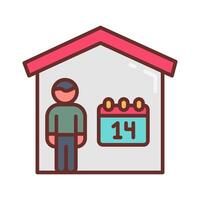 A man is standing in front of a house with a calendar on it vector