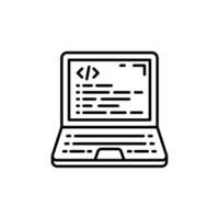 A laptop with a code on it vector